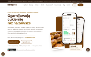 Strona główna bakepilot.pl z podglądem aplikacji BakePilot