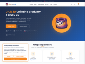Filamencik — sklep druk 3D (realizacja KamikStudio)