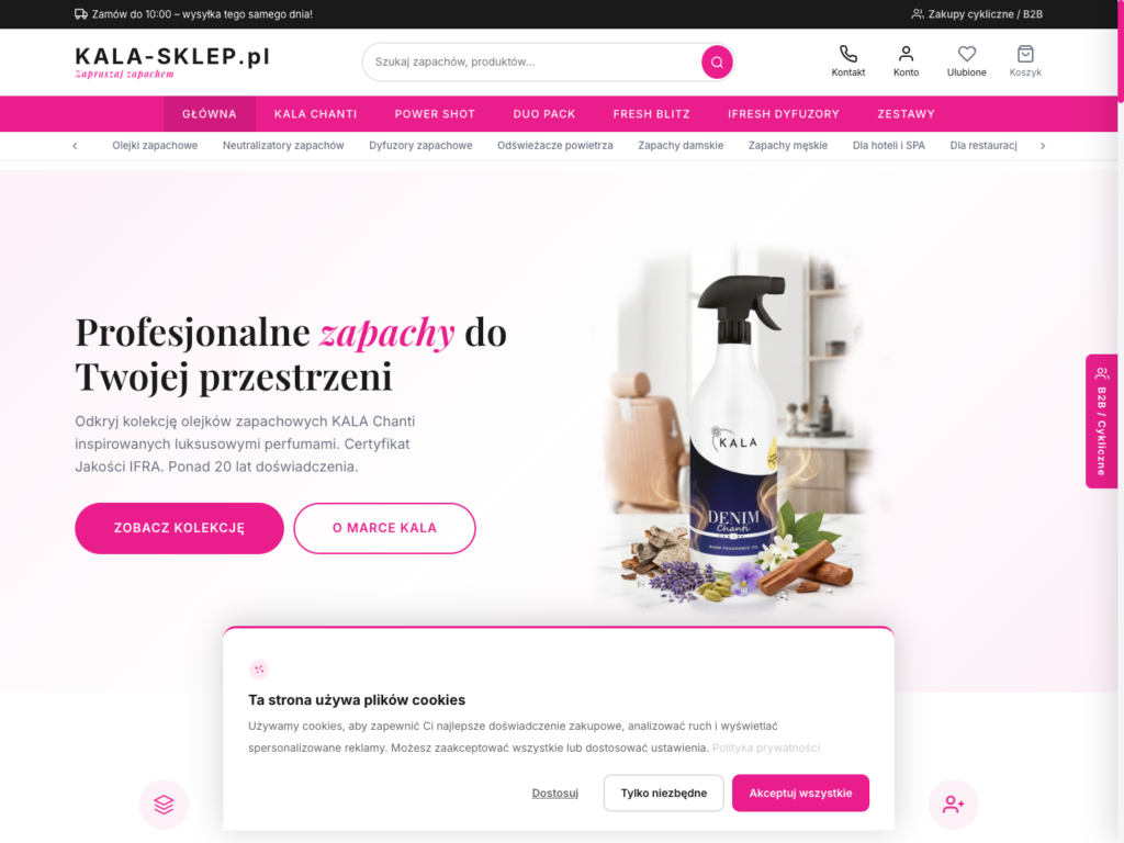 KALA — sklep z zapachami premium (realizacja KamikStudio)