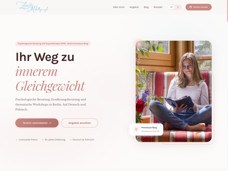 Żaneta Mikołajczyk — psychoterapia Berlin (realizacja KamikStudio)