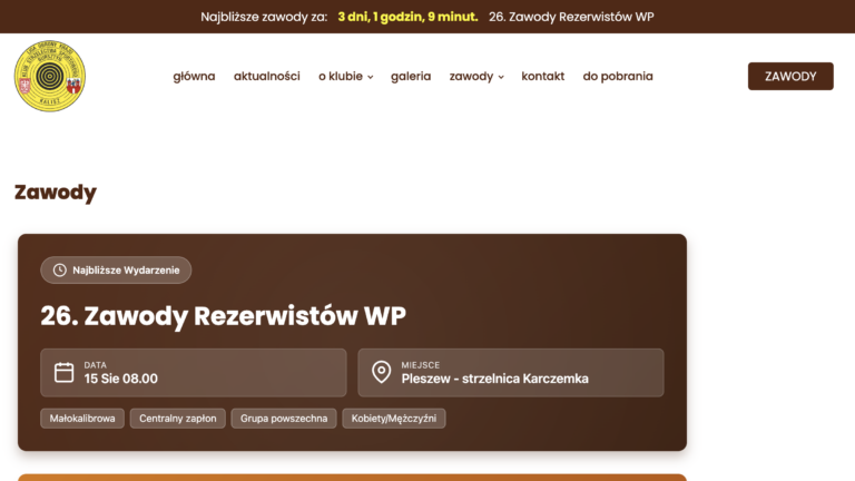 KSS Bursztyn - Kalendarz Zawodów Strzeleckich