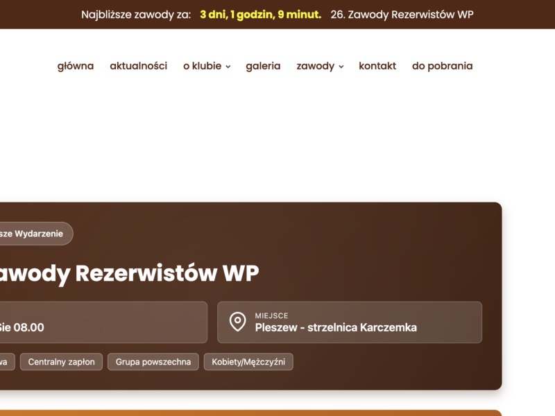 KSS Bursztyn - Kalendarz Zawodów Strzeleckich