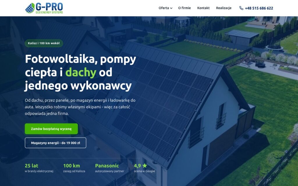 G-PRO ECO ENERGY - przebudowa strony po trzech latach