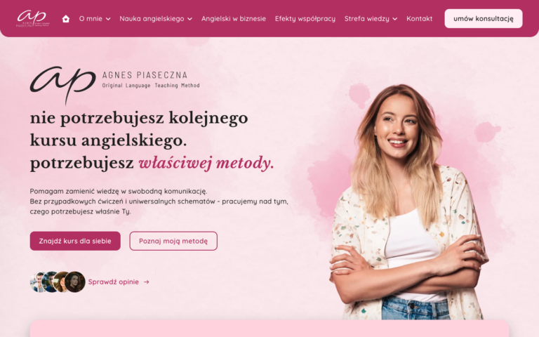Agnes Piaseczna - Strona z Figmy 1:1, z Edycją Każdej Sekcji i Bez Page Buildera